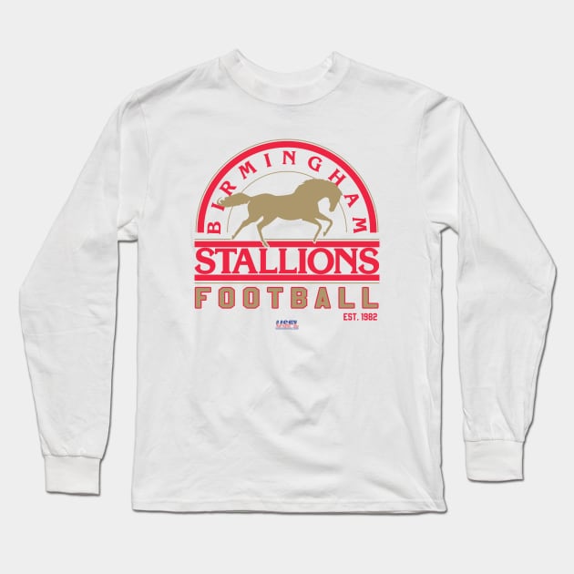 Birmingham Stallions Football Long Sleeve T-Shirt by Tee Arcade